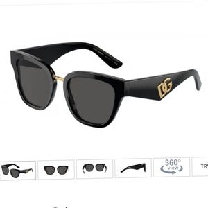 DOLCE AND GABBANA DG4437 BLACK W/DARK GRAY SUNGLASSES RETAIL $354